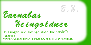 barnabas weingoldner business card